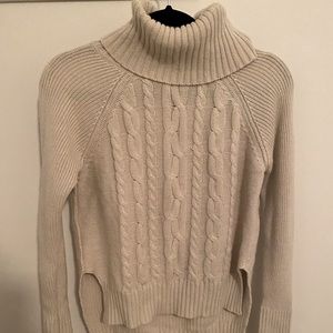Cream Knit Turtleneck Sweater